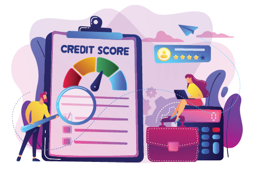 Man examines a credit score chart