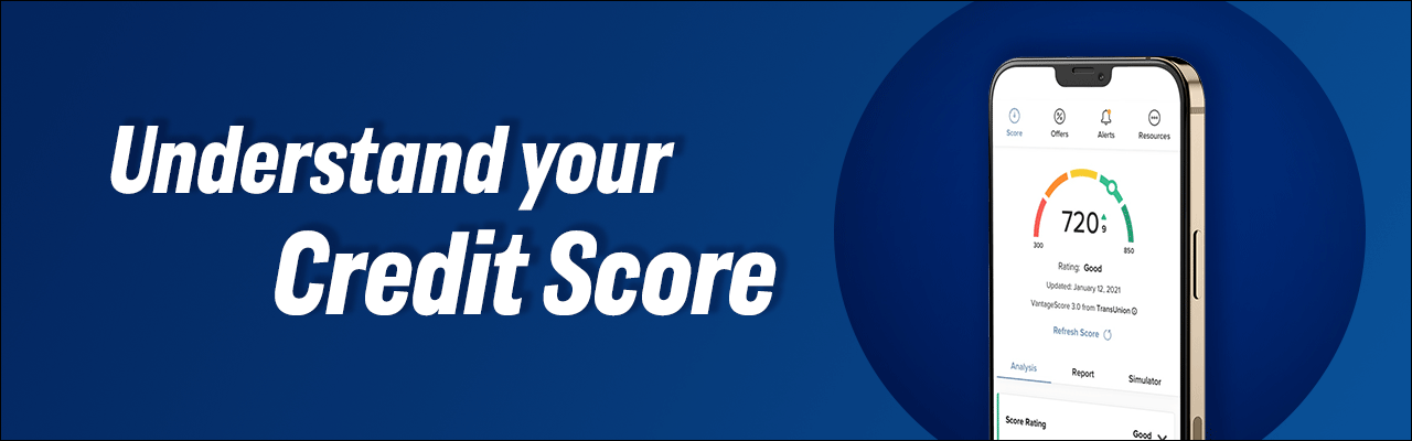 cell phone screen showing sample credit score